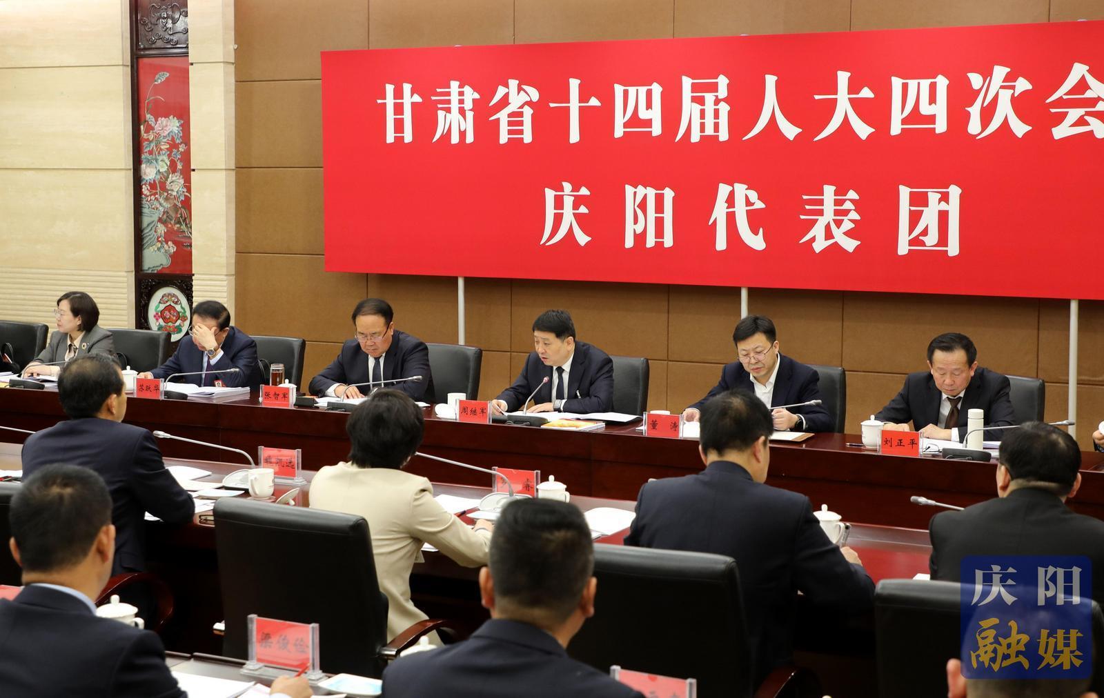 省十四届人大四次会议庆阳代表团审议省人大常委会和省法检“两院”工作报告